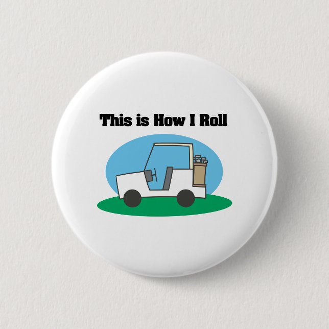 Badge Rond 5 Cm Comment je roule (Golf Cart) (Devant)