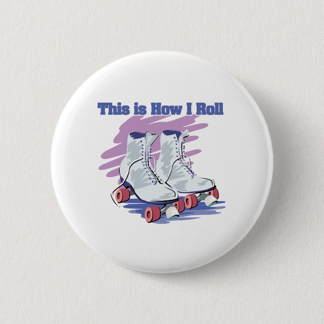 Badge Rond 5 Cm Comment je roule (Roller Skates) (Devant)