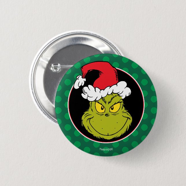 Badge Rond 5 Cm Comment le Grinch a volé Noël | Grinch méchant (Devant & derrière)