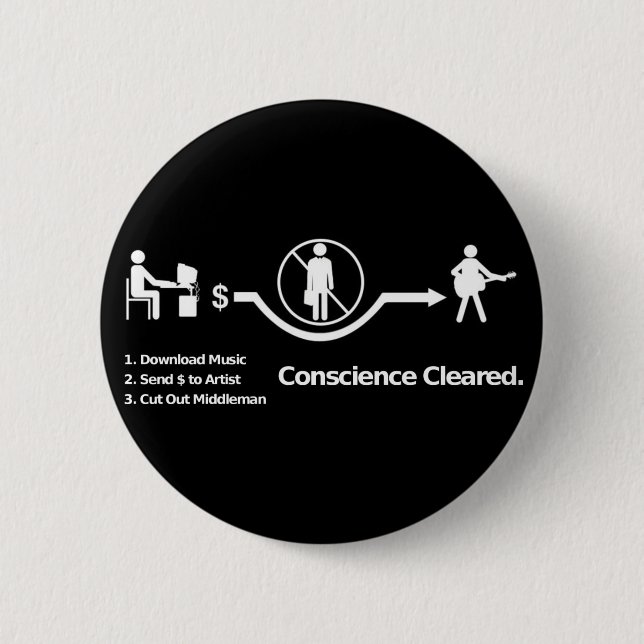 Badge Rond 5 Cm Comment télécharger la musique (Devant)