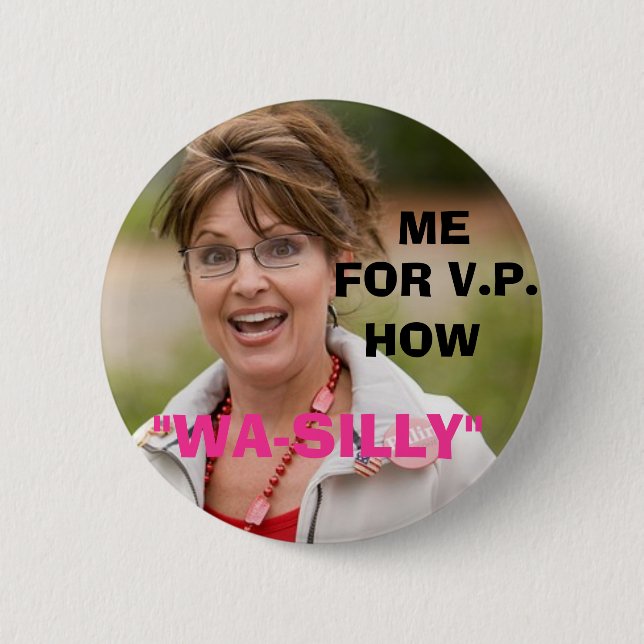 BADGE ROND 5 CM COMMENT, "WA-SILLY " (Devant)