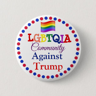 Badge Rond 5 Cm Communauté LGBT contre Donald Trump Button