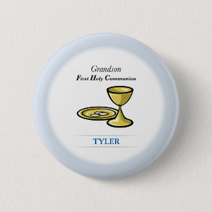 Badge Rond 5 Cm Communion Corps et Sang Petit-fils