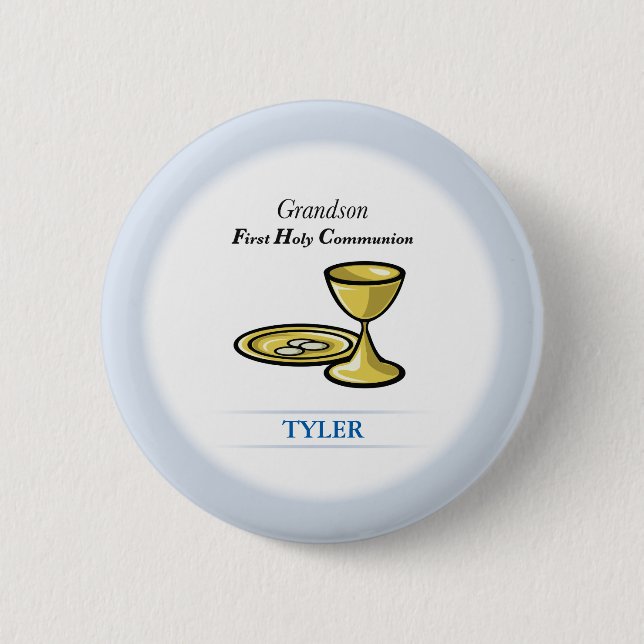 Badge Rond 5 Cm Communion Corps et Sang Petit-fils (Devant)