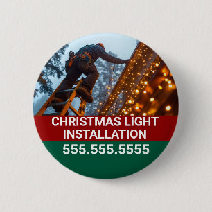 Badge Rond 5 Cm Compagnie d'installation de lumière de Noël person