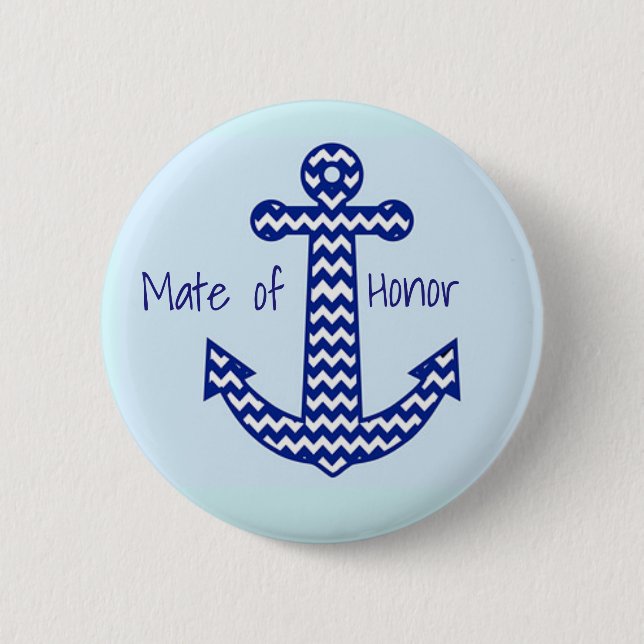 Badge Rond 5 Cm Compagnon de Pin nautique de Bachelorette (Devant)