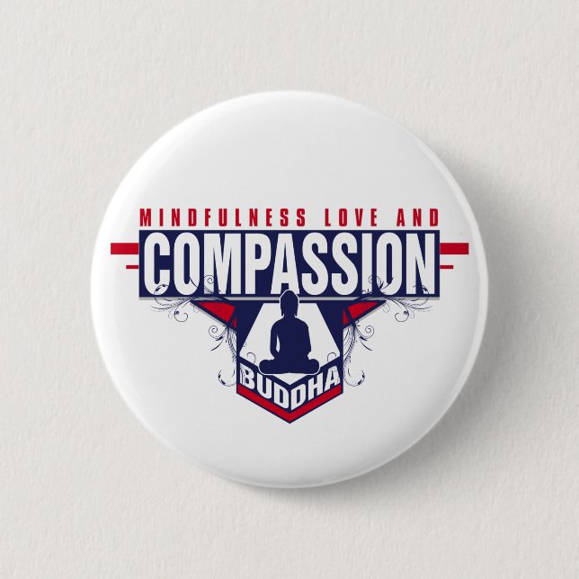 Badge Rond 5 Cm Compassion de Bouddha (Devant)