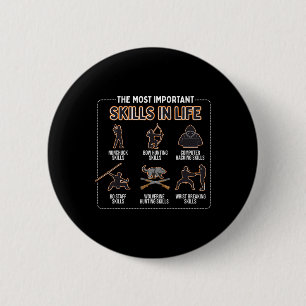 Badge Rond 5 Cm Compétences de nunchuck Les compétences les plus i