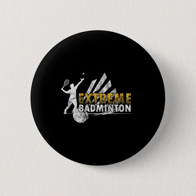 Badge Rond 5 Cm Compétition de jeu de badminton extrême (Devant)