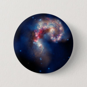 Badge Rond 5 Cm Composé coloré de galaxies d'antennes