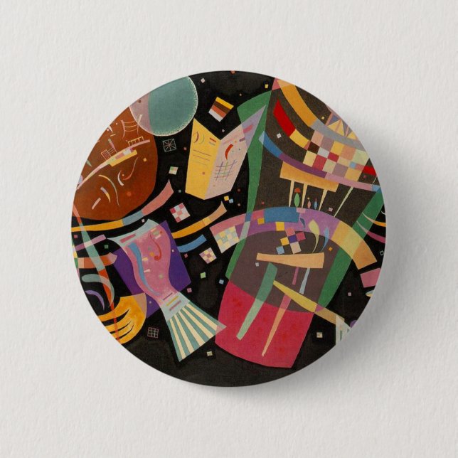 Badge Rond 5 Cm Composition Kandinsky X Oeuvre Abstraite (Devant)