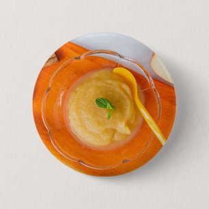 Badge Rond 5 Cm Compote de pommes avec de la cannelle et la