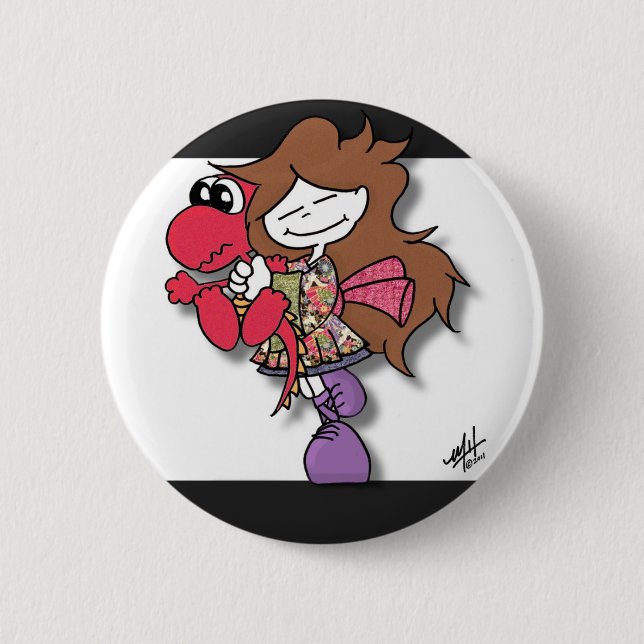 Badge Rond 5 Cm Compression de dragon de Cukini (Devant)