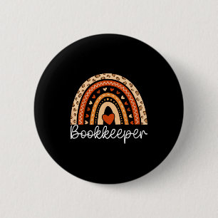 Badge Rond 5 Cm Comptable Boho Rainbow Tenue de livres Comptable