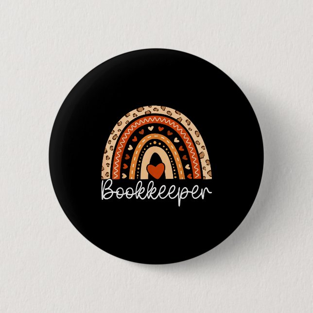 Badge Rond 5 Cm Comptable Boho Rainbow Tenue de livres Comptable (Devant)