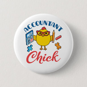 Badge Rond 5 Cm Comptable Chick Accounting CPA Graduation Women