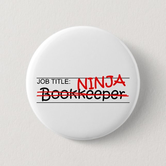 Badge Rond 5 Cm Comptable de Ninja de fonction (Devant)