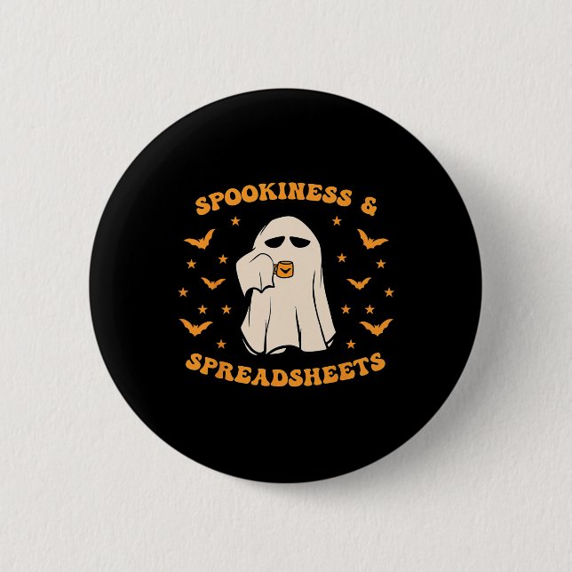 Badge Rond 5 Cm Comptable D'Halloween B (Devant)