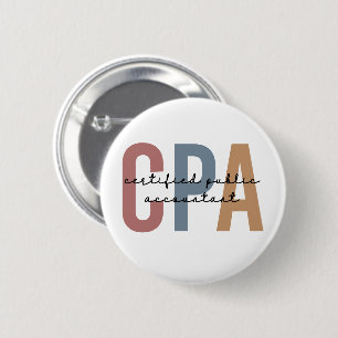 Badge Rond 5 Cm Comptable public certifié Retro CPA