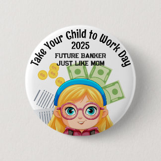 Badge Rond 5 Cm Compte personnalisé pour fille J'emmène mon enfant