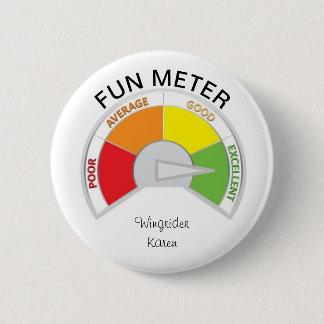 Badge Rond 5 Cm Compteur de Fun ! Bouton - Karen Wingrider