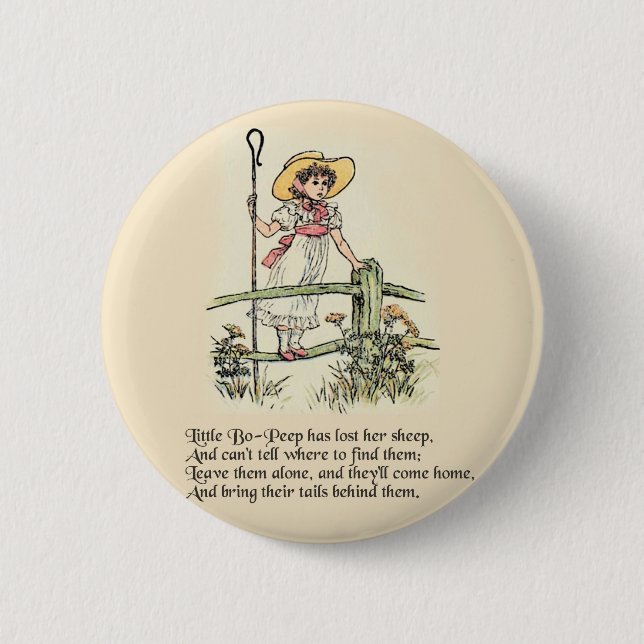 Badge Rond 5 Cm Comptine de Little Bo Peep (Devant)