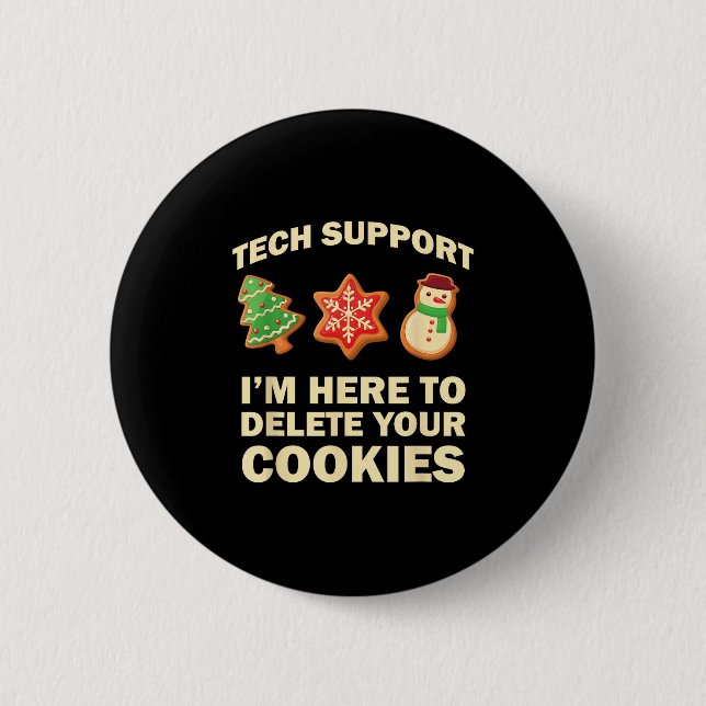 Badge Rond 5 Cm Computer Nerd Funny Christmas Designs Men's Black  (Devant)
