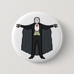 Badge Rond 5 Cm Comte Dracula Vampire