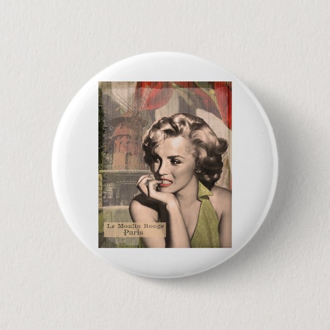 Badge Rond 5 Cm CON13CRBWRD-V4 le penseur Lips.tif rouge (Devant)
