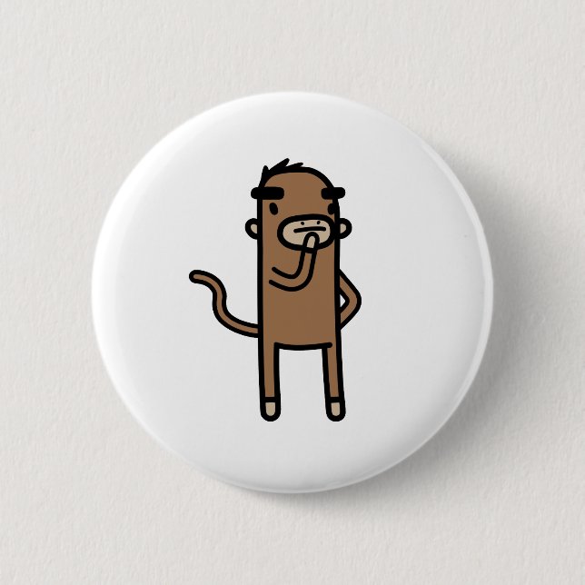 Badge Rond 5 Cm Concentration du singe (Devant)