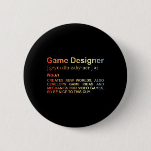 Badge Rond 5 Cm Concepteur de jeux Définition Programmateur de jeu