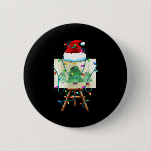 Badge Rond 5 Cm Concepteur de peintre de Noël _ Santa Xmas Peintre