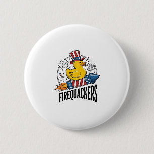 Badge Rond 5 Cm Concepteurs de chemise de feu d'artifice de canard