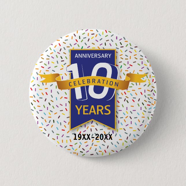 Badge Rond 5 Cm Conception 10e ANNIVERSAIRE (Devant)