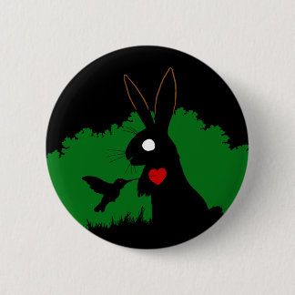 Badge Rond 5 Cm Conception 1 de bouton de lapin d'ombre
