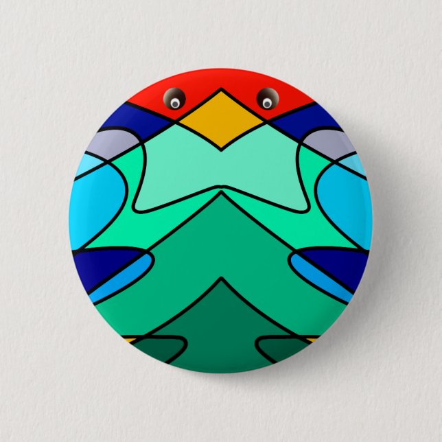 Badge Rond 5 Cm Conception abstraite du cardinal en verre tendu (Devant)