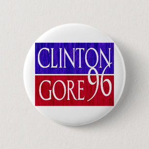 Badge Rond 5 Cm Conception affligée de Clinton Gore 96