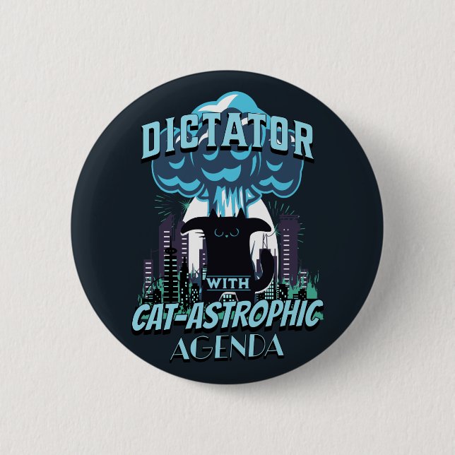 Badge Rond 5 Cm Conception Catastrophique Funny Chat (Devant)