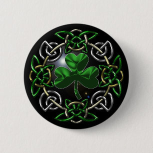 Badge Rond 5 Cm Conception celtique de noeud du jour de St Patrick