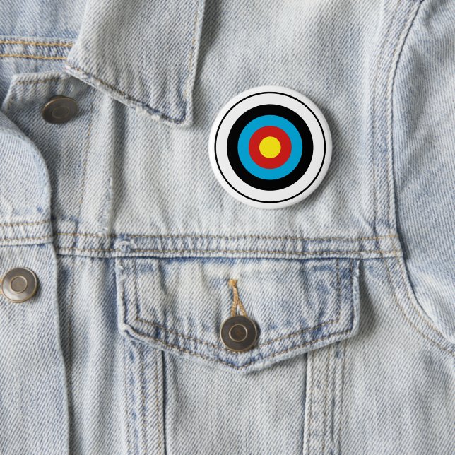 Badge Rond 5 Cm Conception cible Bullseye (En situation)