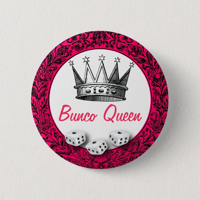 Badge Rond 5 Cm Conception classique de la Reine de Bunco (Devant)