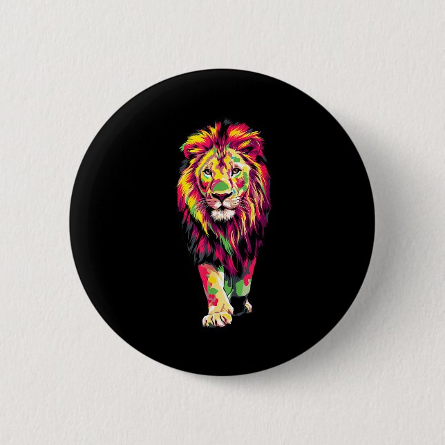 Badge Rond 5 Cm Conception Cool Afrique Pour Hommes Femmes Afrocen (Devant)