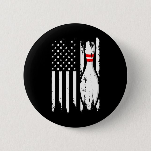 Badge Rond 5 Cm Conception cool Bowling Pour Hommes Bowler Bowling (Devant)