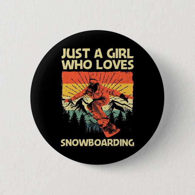 Badge Rond 5 Cm Conception cool Snowboard Pour Filles Maman Snowbo (Devant)