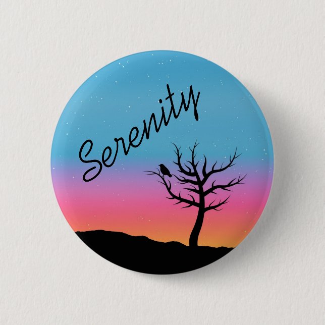 Badge Rond 5 Cm Conception crépusculaire de sérénité de ciel (Devant)