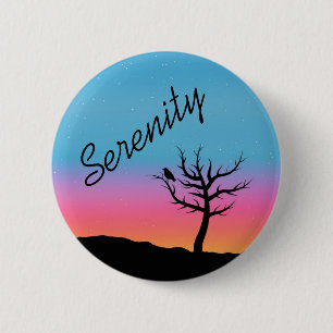 Badge Rond 5 Cm Conception crépusculaire de sérénité de ciel