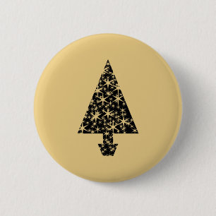 Badge Rond 5 Cm Conception d'arbre de Noël de noir et de couleur