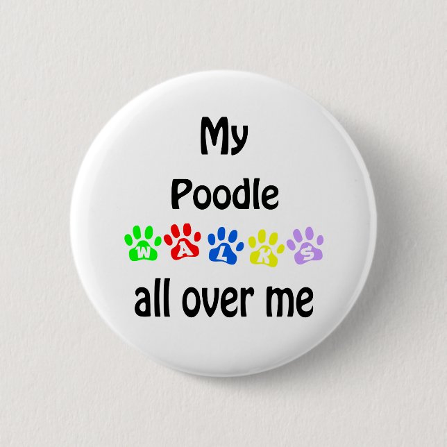 Badge Rond 5 Cm Conception de balades de caniche (Devant)