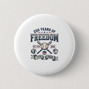 Badge Rond 5 Cm Conception de baseball patriotique 250 ans de libe