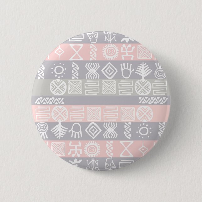 Badge Rond 5 Cm Conception de Boho Africain Ethnique (Devant)